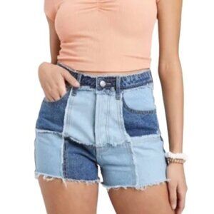 NWT Wild Fable highest rise patchwork cutoff raw edge denim shorts 8